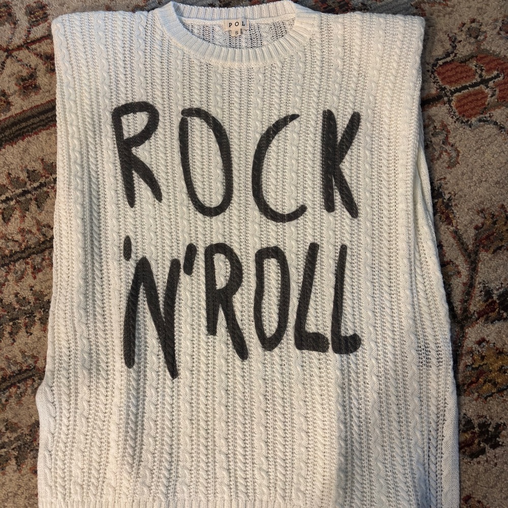 POL Cream Crewneck Top with Black Graphic